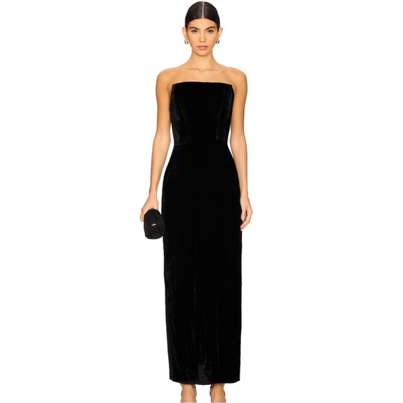 LPA Dresses & Skirts - LPA Emery Velvet Maxi Dress in Black